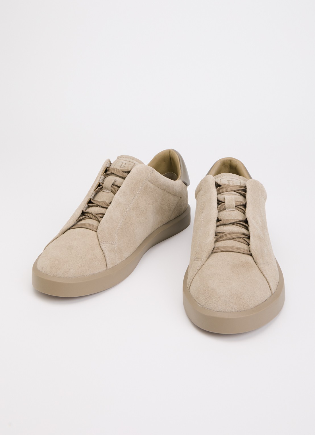 Boggi Milano Sneaker van suède - detail 2 beige