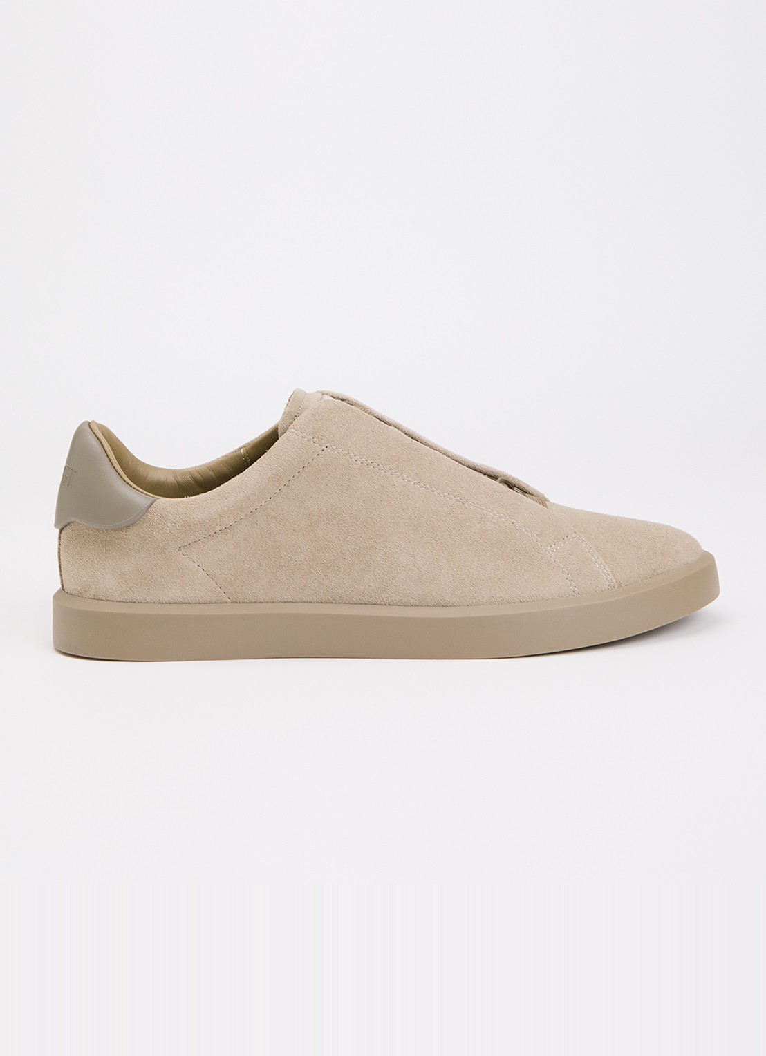 Boggi Milano Sneaker van suède - voorkant beige