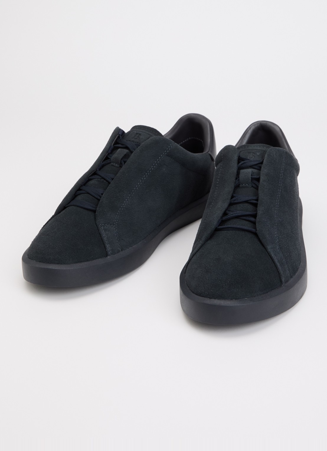 Boggi Milano Sneaker van suède - detail 2 donkerblauw