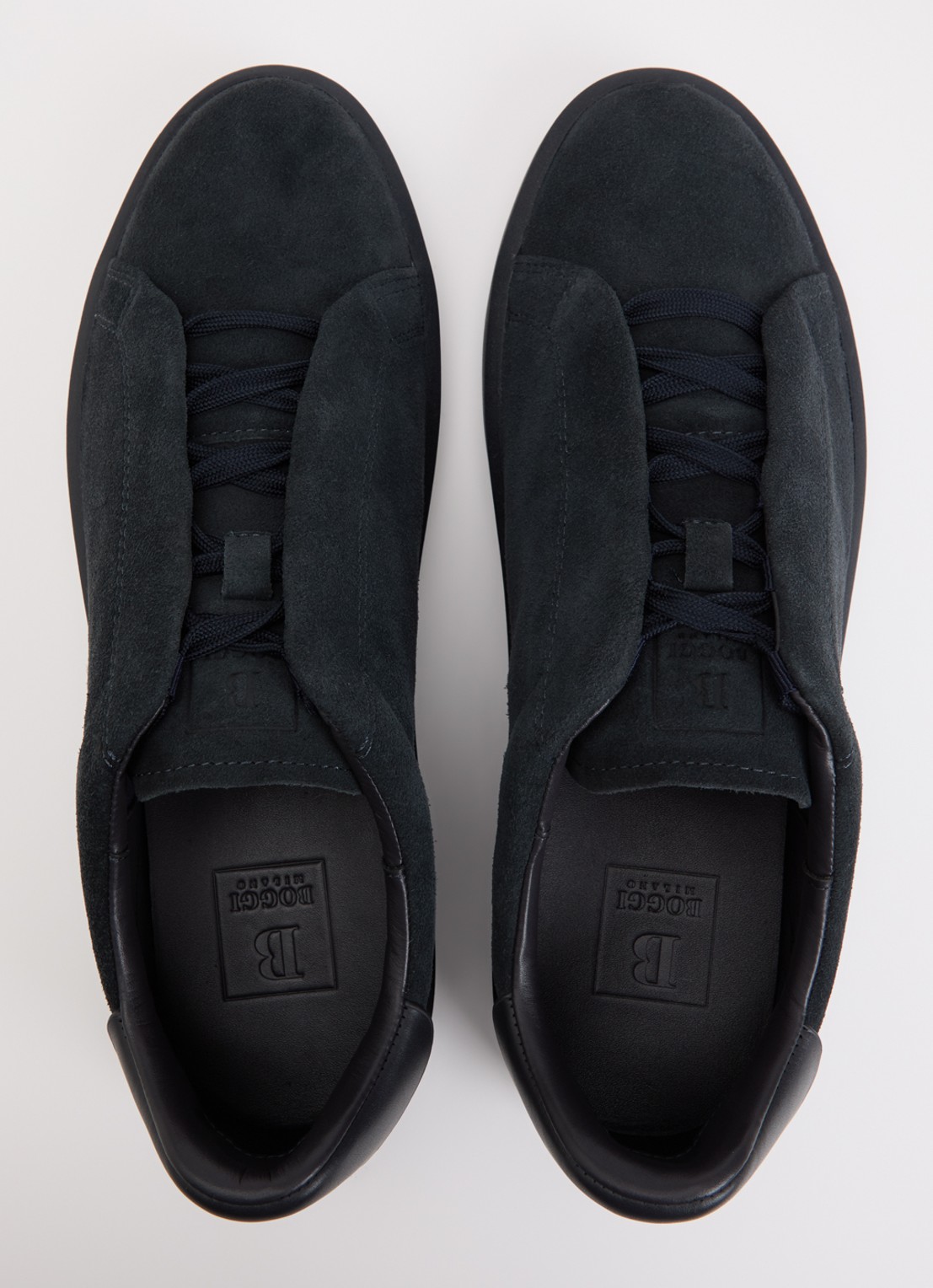 Boggi Milano Sneaker van suède - detail 3 donkerblauw