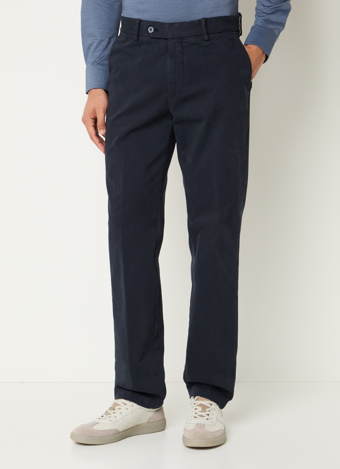 Boggi Milano Straight fit chino met steekzakken - detail 2 donkerblauw