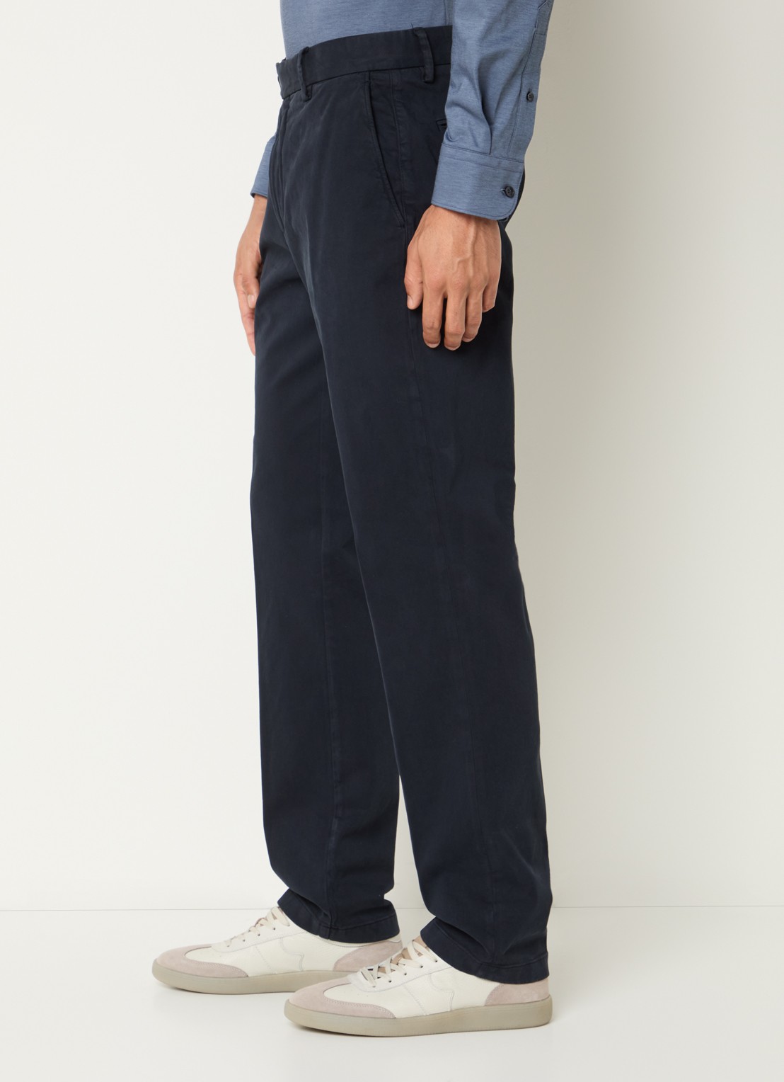 Boggi Milano Straight fit chino met steekzakken - detail 3 donkerblauw