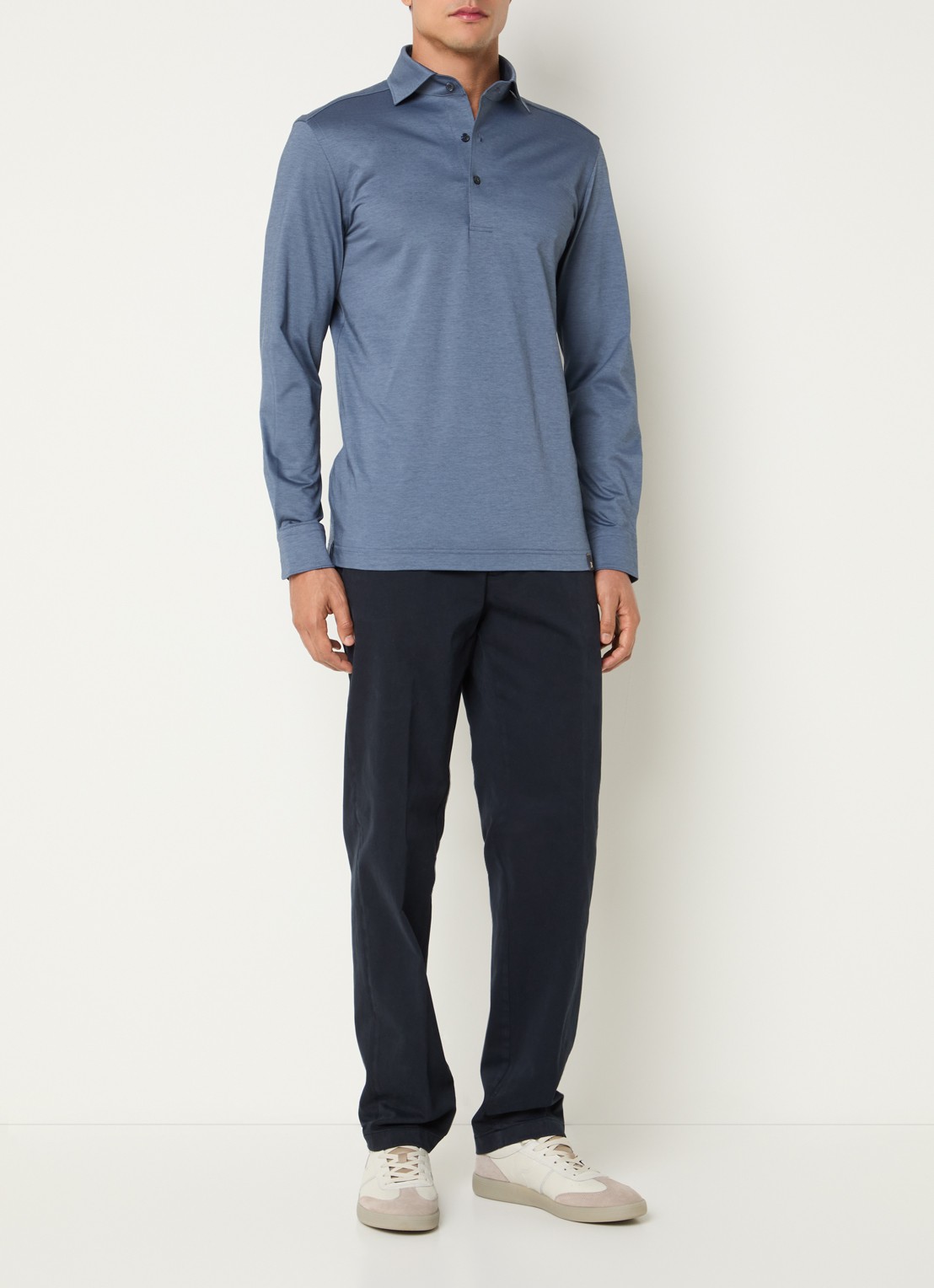 Boggi Milano Straight fit chino met steekzakken - voorkant 5 donkerblauw