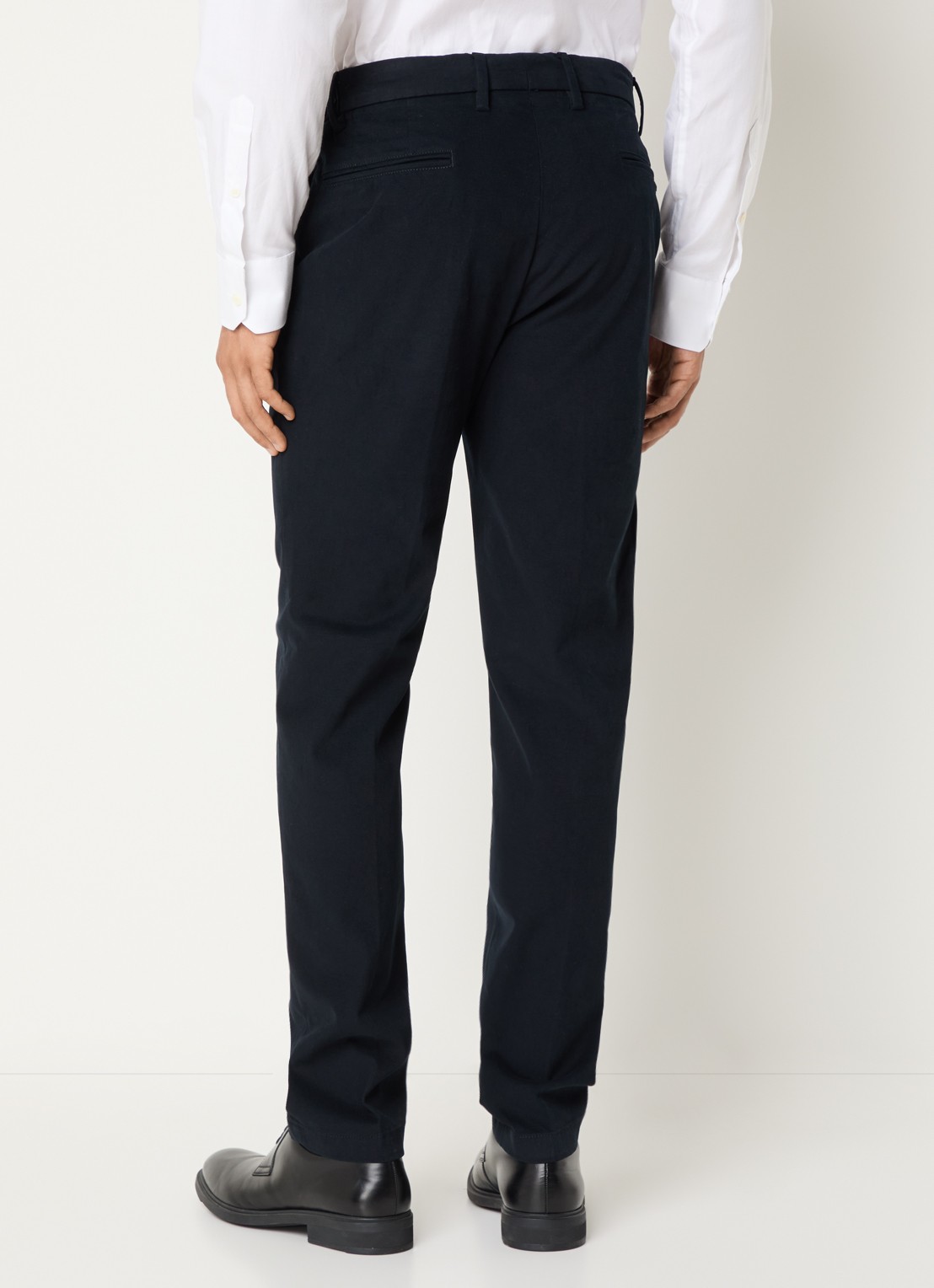 Boggi Milano Straight fit chino met steekzakken - achterkant donkerblauw