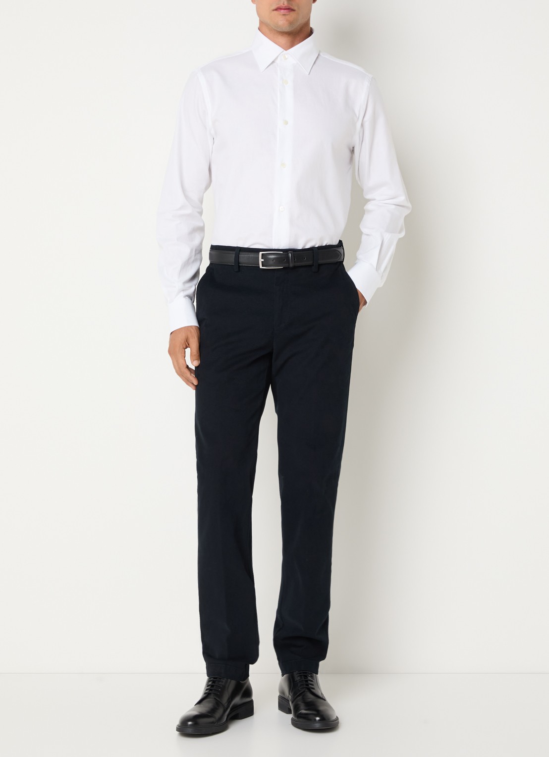 Boggi Milano Straight fit chino met steekzakken - voorkant 5 donkerblauw