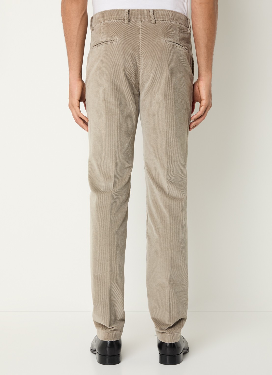 Boggi Milano Straight fit chino met structuur en steekzakken - achterkant 3 beige