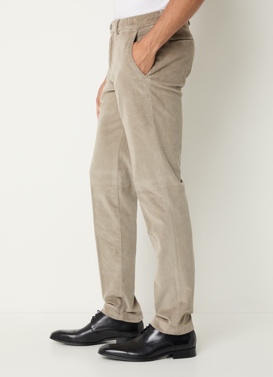 Boggi Milano Straight fit chino met structuur en steekzakken - detail 2 beige