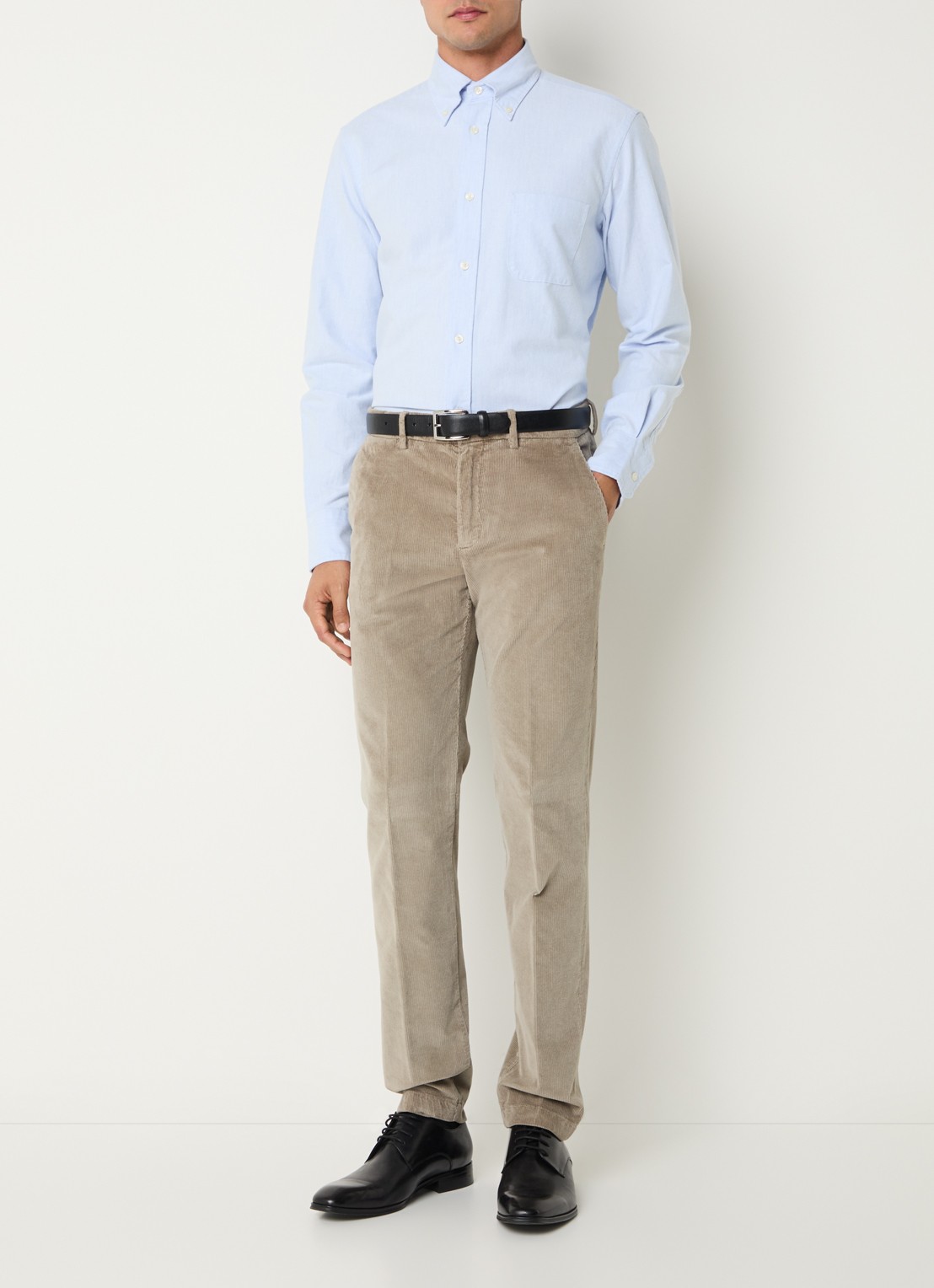 Boggi Milano Straight fit chino met structuur en steekzakken - voorkant 5 beige