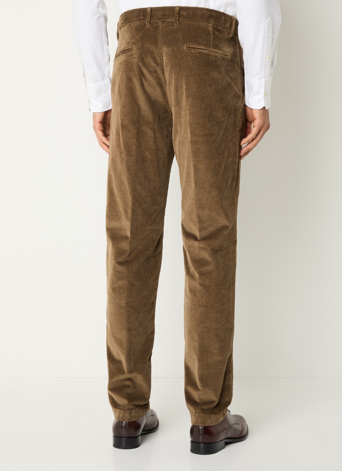 Boggi Milano Straight fit chino met structuur - achterkant 3 cognac