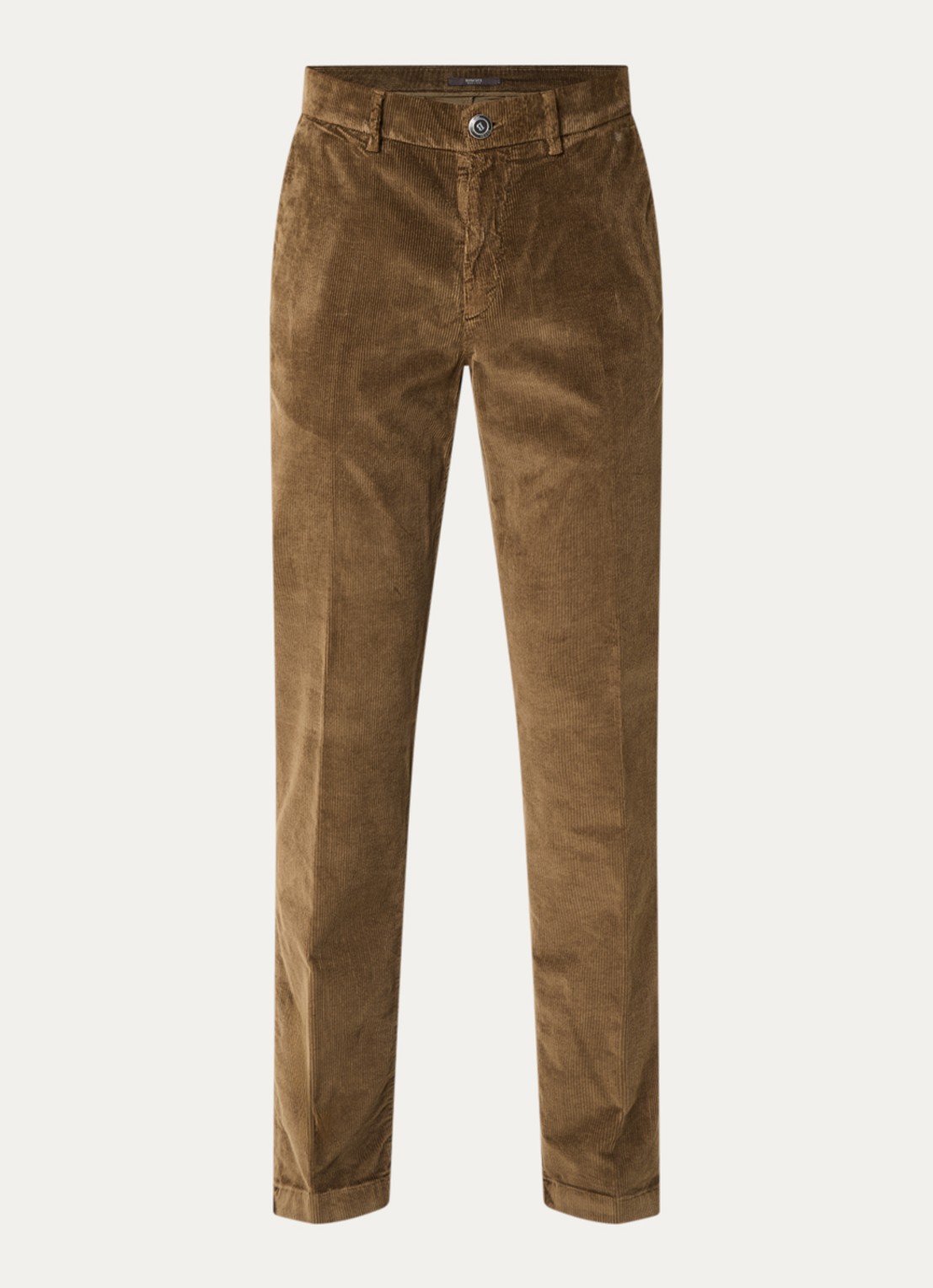 Boggi Milano Straight fit chino met structuur - voorkant 4 cognac