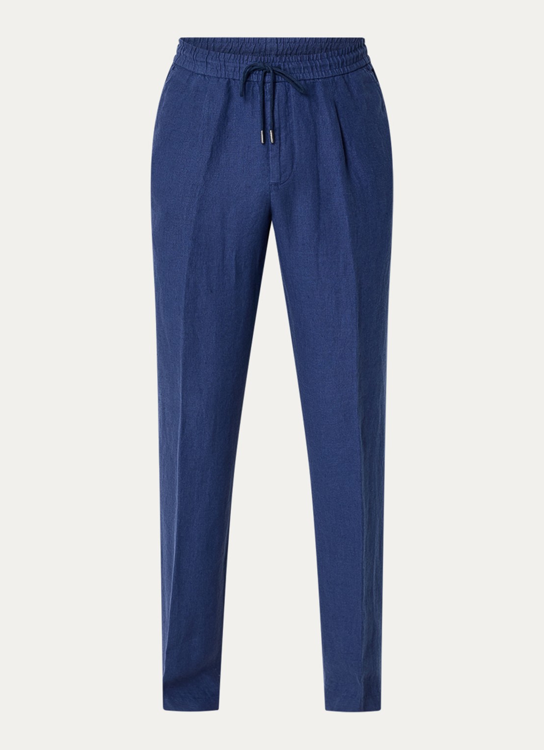 Boggi Milano Straight fit chino van linnen met steekzakken - voorkant 2 royalblauw