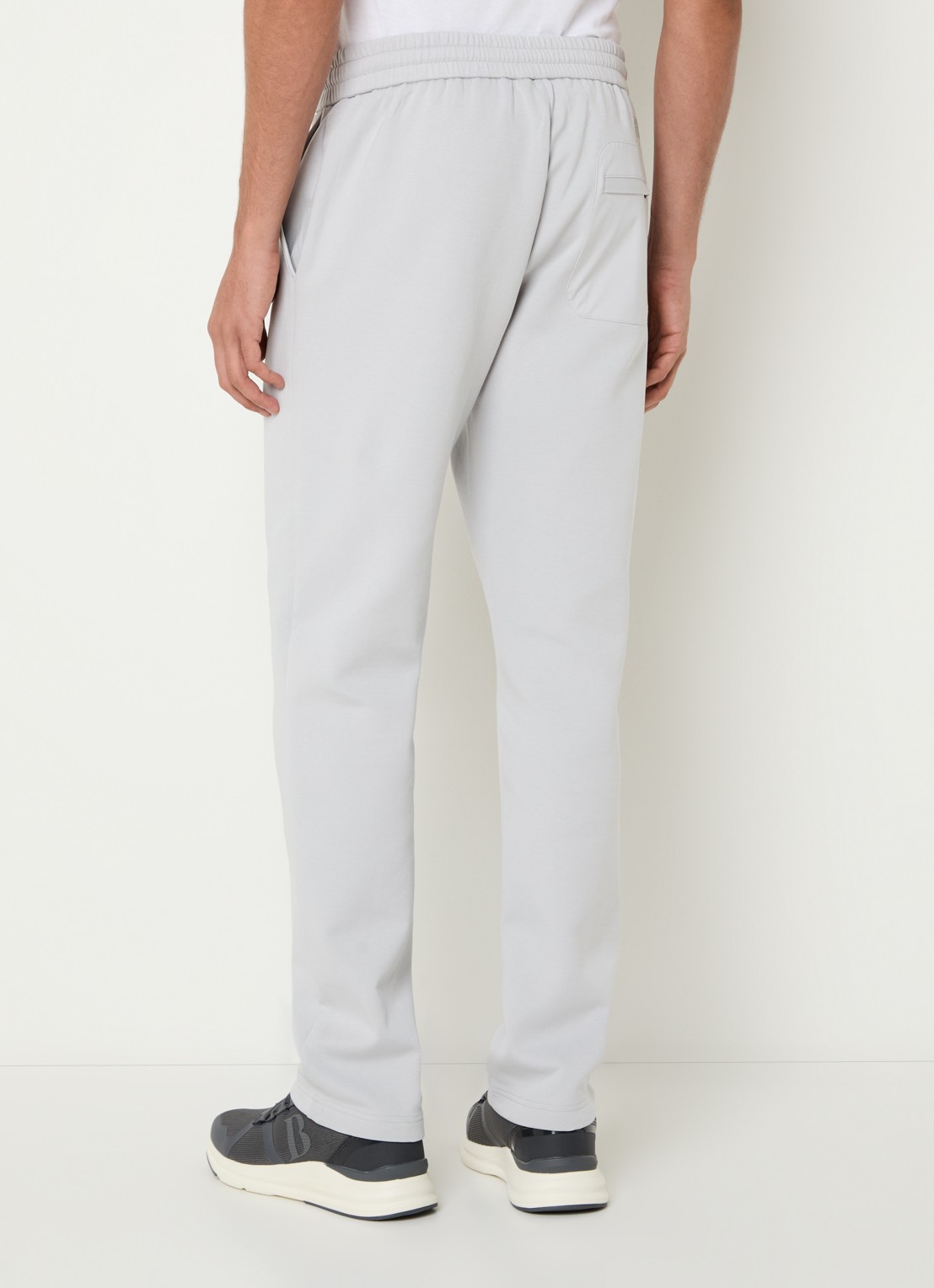 Boggi Milano Straight fit joggingbroek met steekzakken - achterkant lichtgrijs
