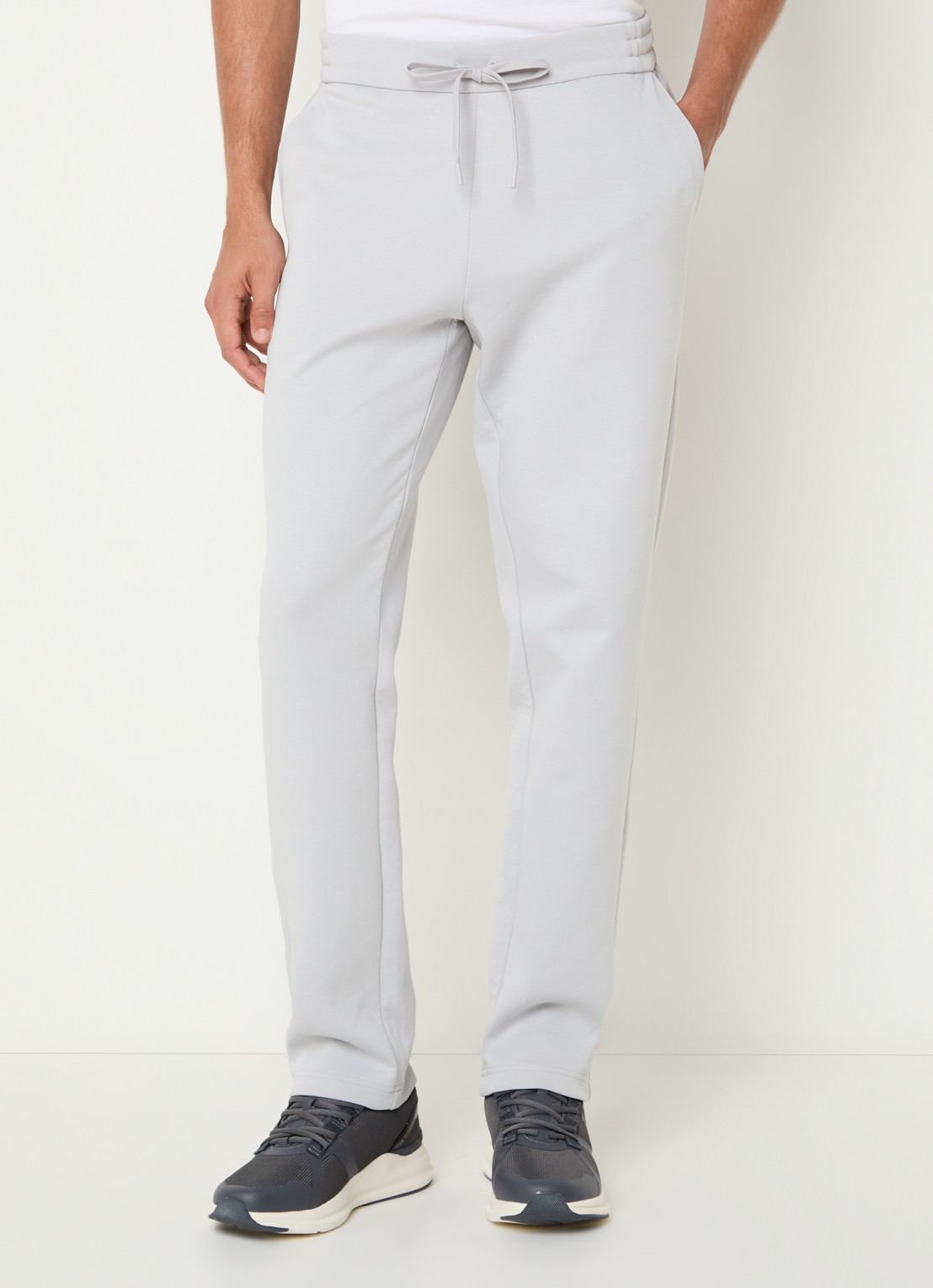 Boggi Milano Straight fit joggingbroek met steekzakken - detail 2 lichtgrijs