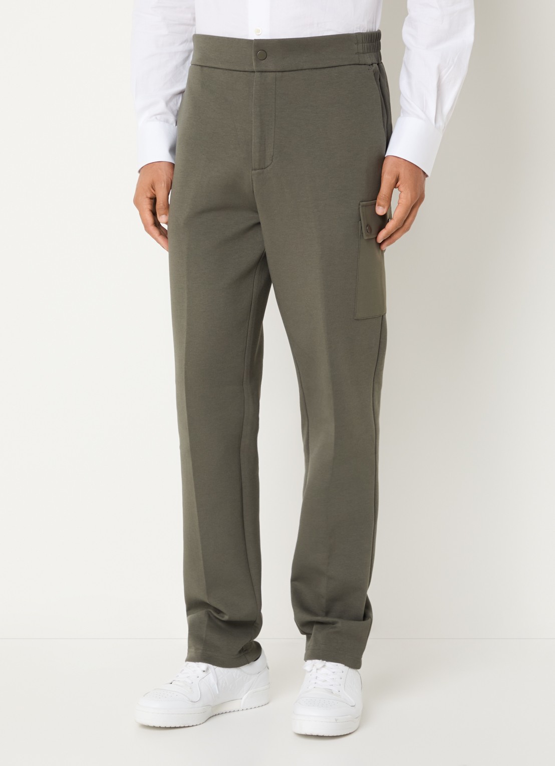 Boggi Milano Straight fit joggingbroek met steekzakken - detail bronsgroen