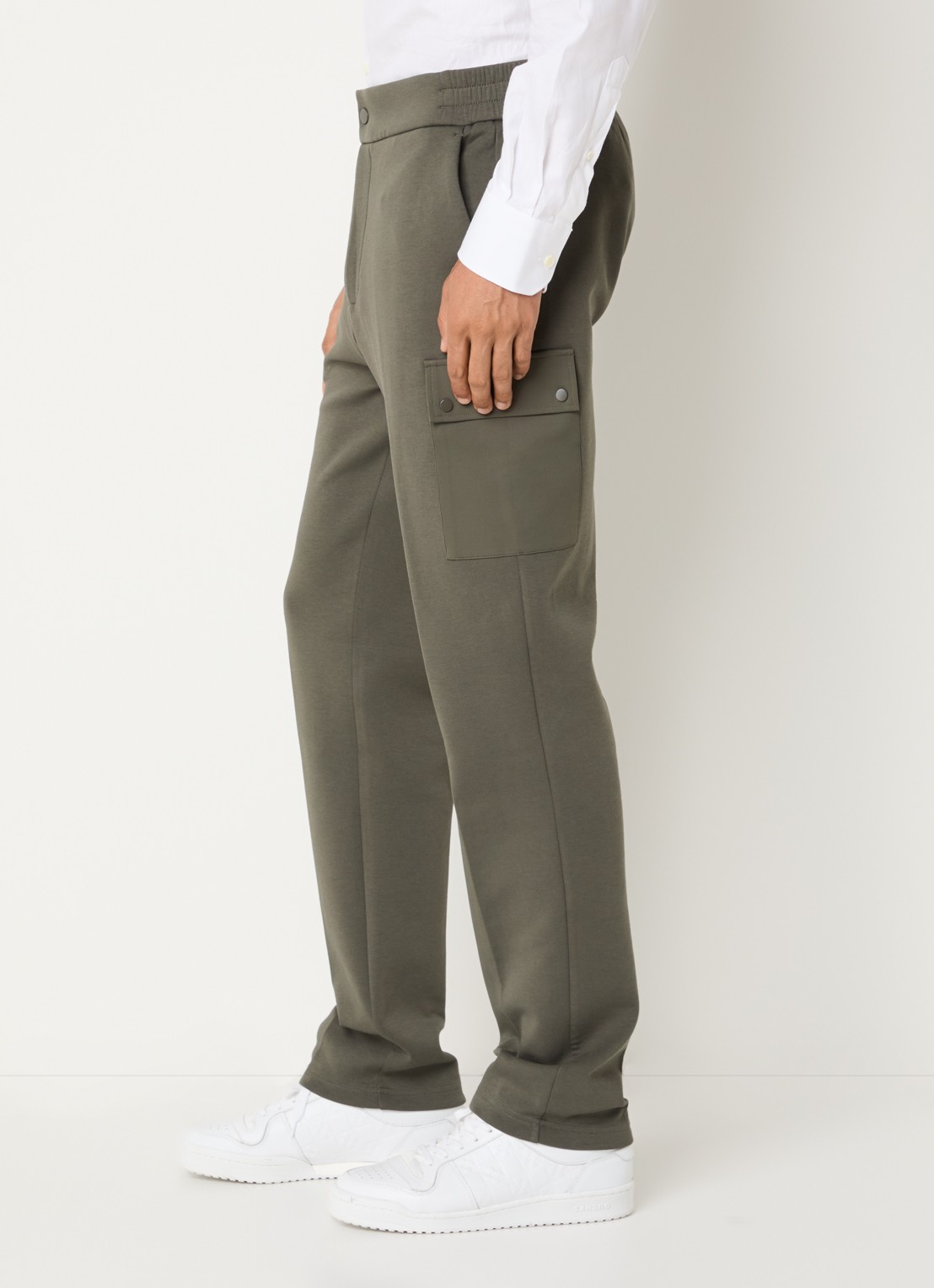 Boggi Milano Straight fit joggingbroek met steekzakken - detail 2 bronsgroen