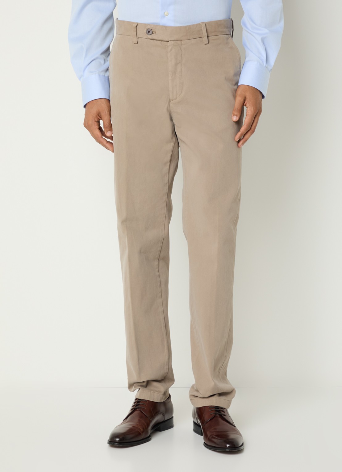 Boggi Milano Straight fit joggingbroek met steekzakken - detail 4 beige