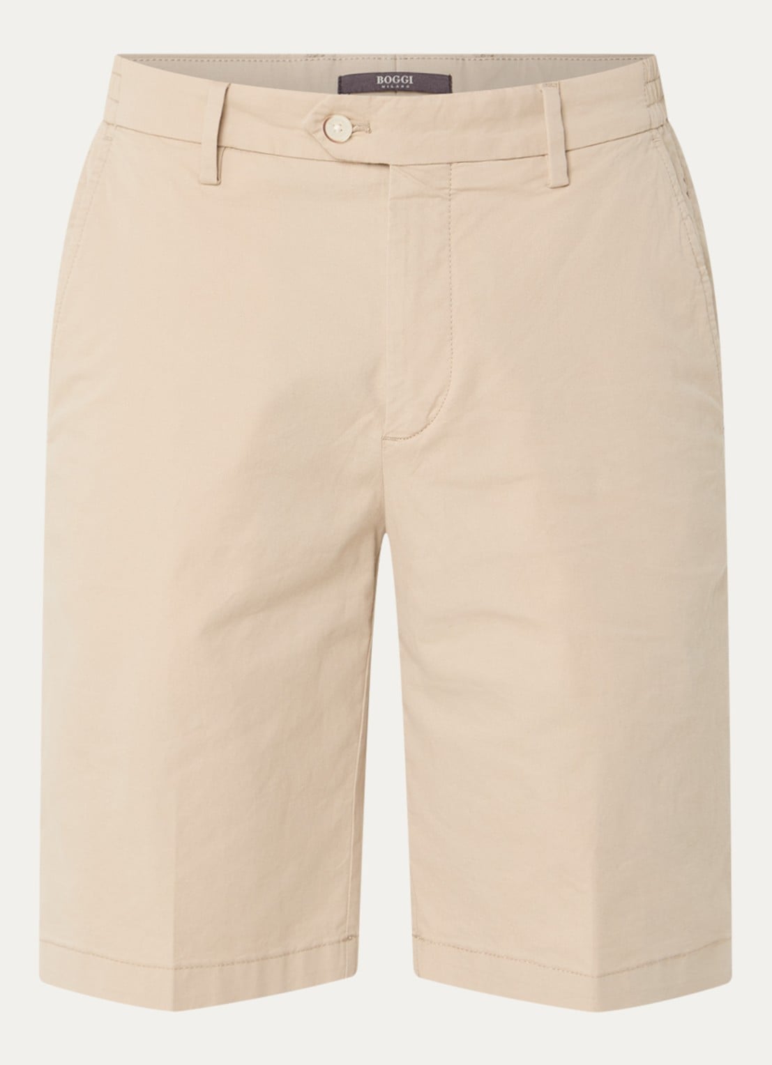 Boggi Milano Straight fit korte chino met steekzakken - voorkant 3 creme