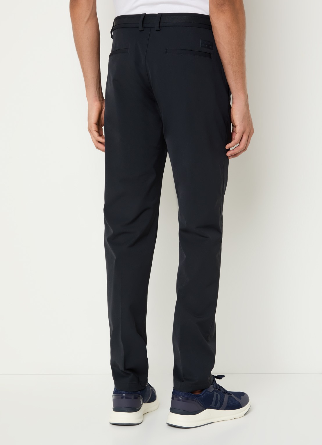 Boggi Milano Straight fit pantalon met steekzakken - achterkant 5 donkerblauw