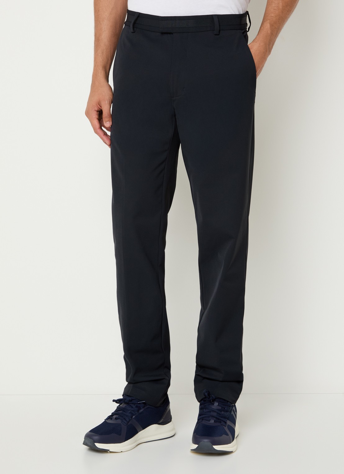 Boggi Milano Straight fit pantalon met steekzakken - detail 3 donkerblauw