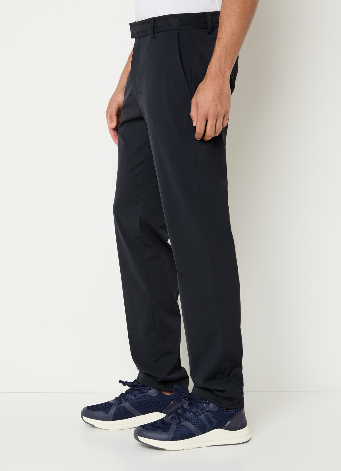 Boggi Milano Straight fit pantalon met steekzakken - detail 4 donkerblauw