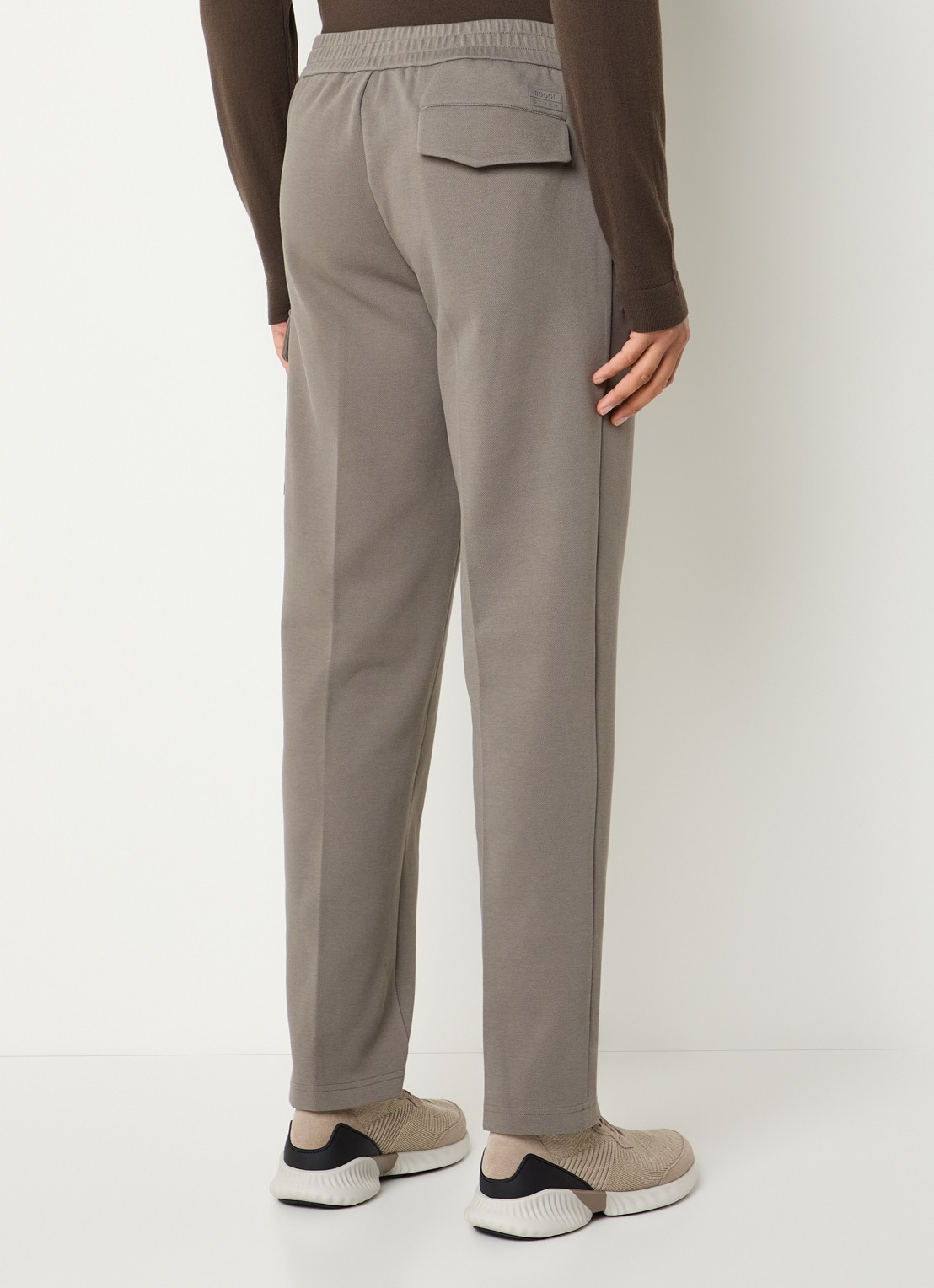 Boggi Milano Straight fit pantalon met steekzakken - achterkant grijs