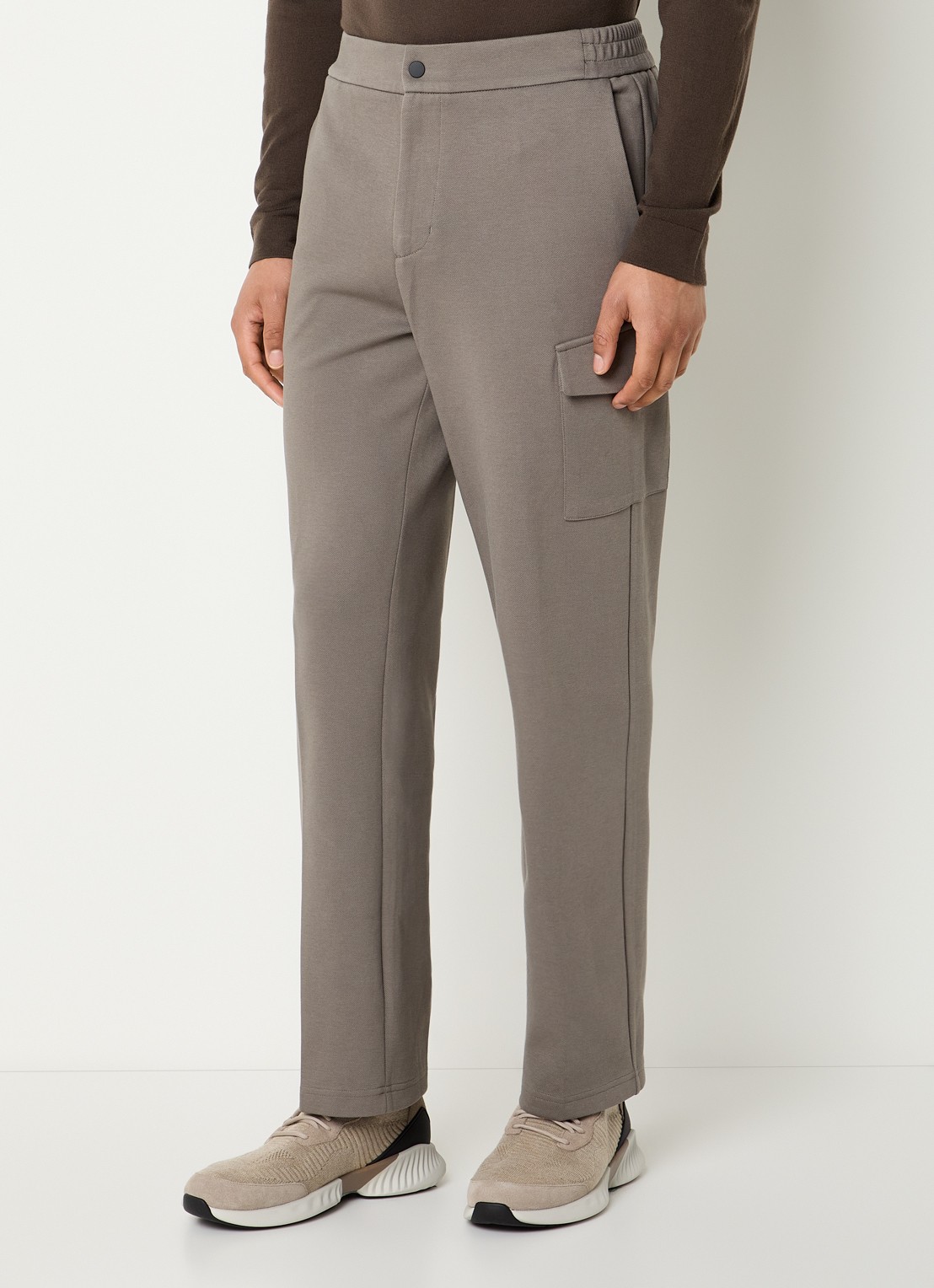 Boggi Milano Straight fit pantalon met steekzakken - detail 4 grijs