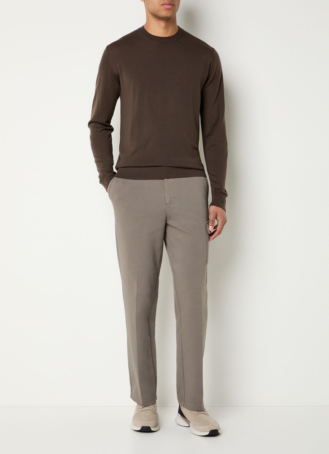 Boggi Milano Straight fit pantalon met steekzakken - voorkant 3 grijs