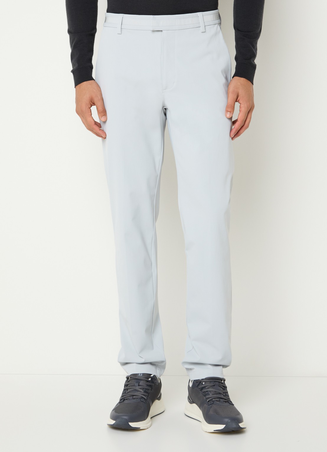 Boggi Milano Straight fit pantalon met steekzakken - detail 4 lichtgrijs