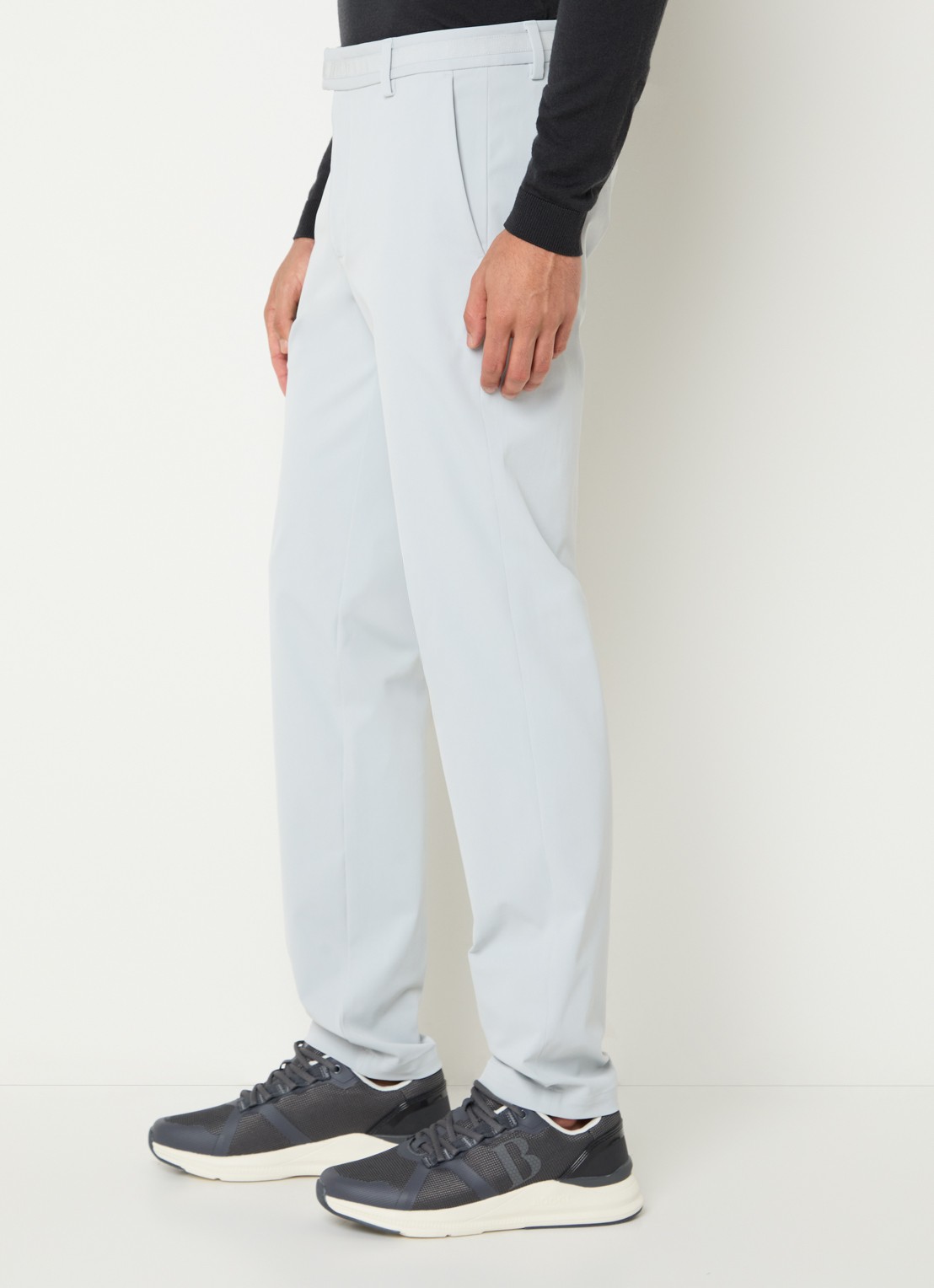 Boggi Milano Straight fit pantalon met steekzakken - detail 5 lichtgrijs
