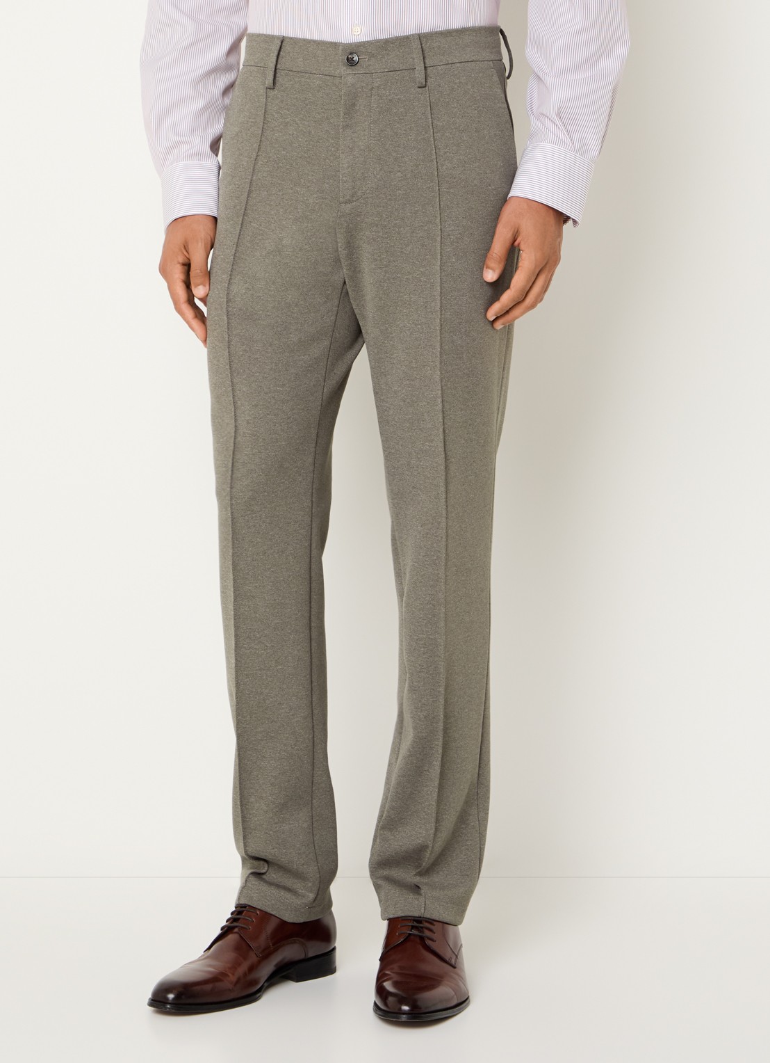 Boggi Milano Straight fit pantalon met steekzakken - detail grijs