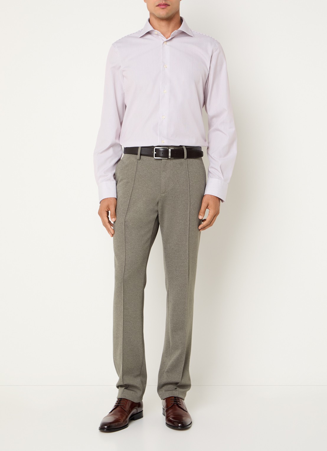 Boggi Milano Straight fit pantalon met steekzakken - voorkant 4 grijs