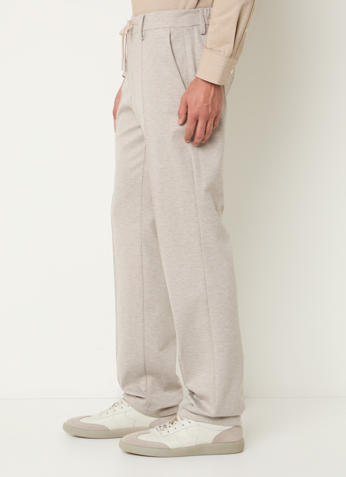 Boggi Milano Straight fit pantalon met trekkoord en steekzakken - detail 5 creme