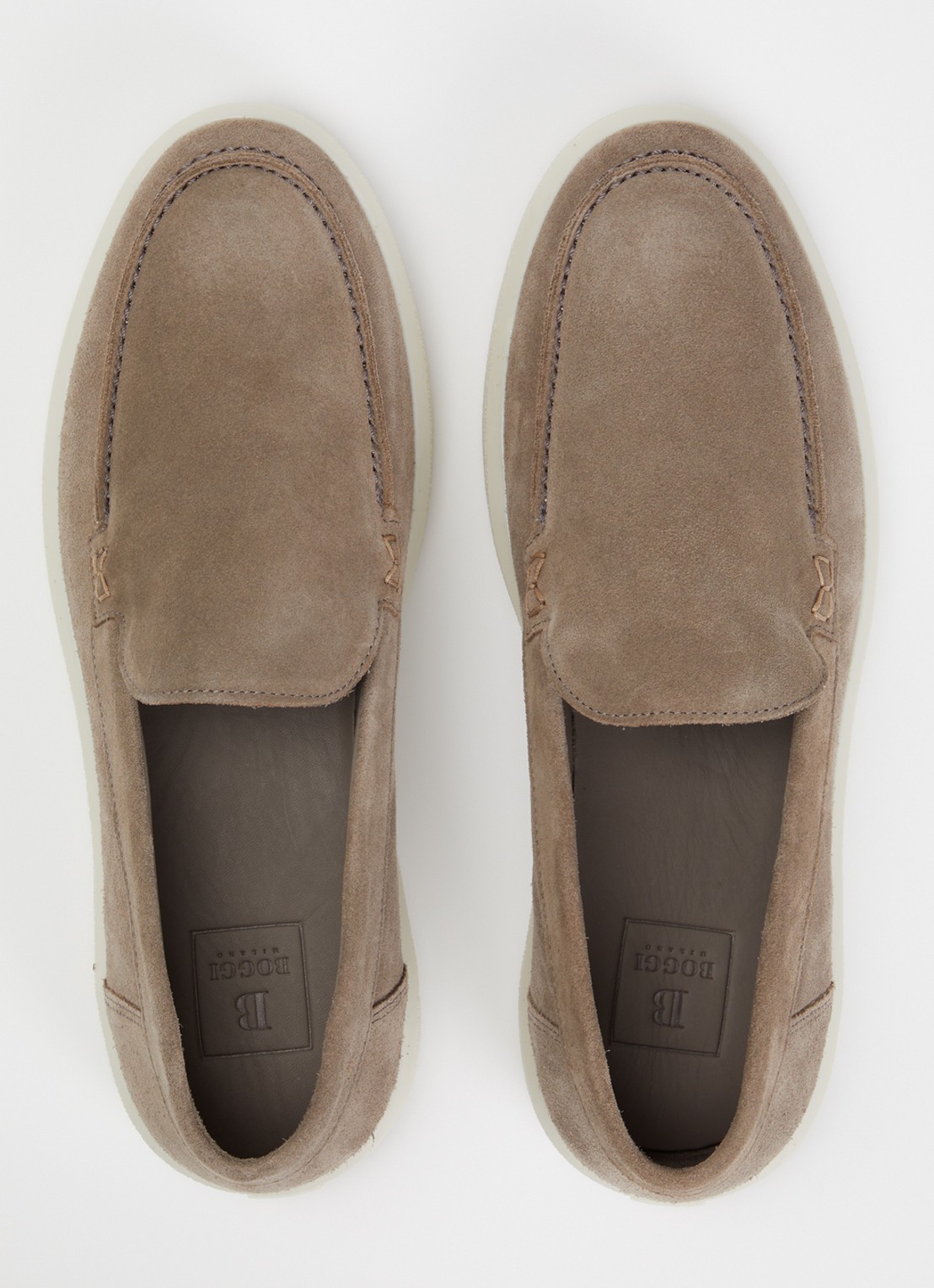 Boggi Milano Stratus slip-on van suède - detail 3 lichtbruin