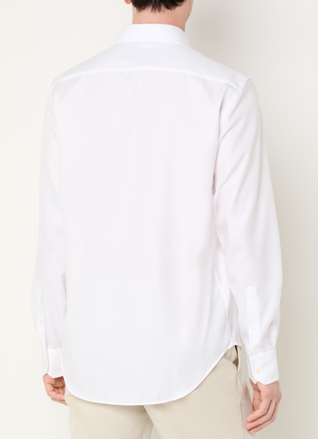 Boggi Milano Strijkvrij slim fit overhemd met widespread kraag - achterkant 5 wit