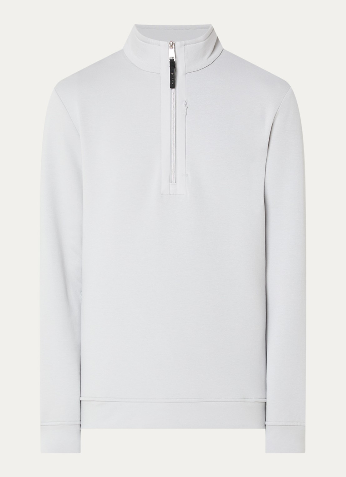 Boggi Milano Sweater met halve rits - voorkant 2 lichtgrijs