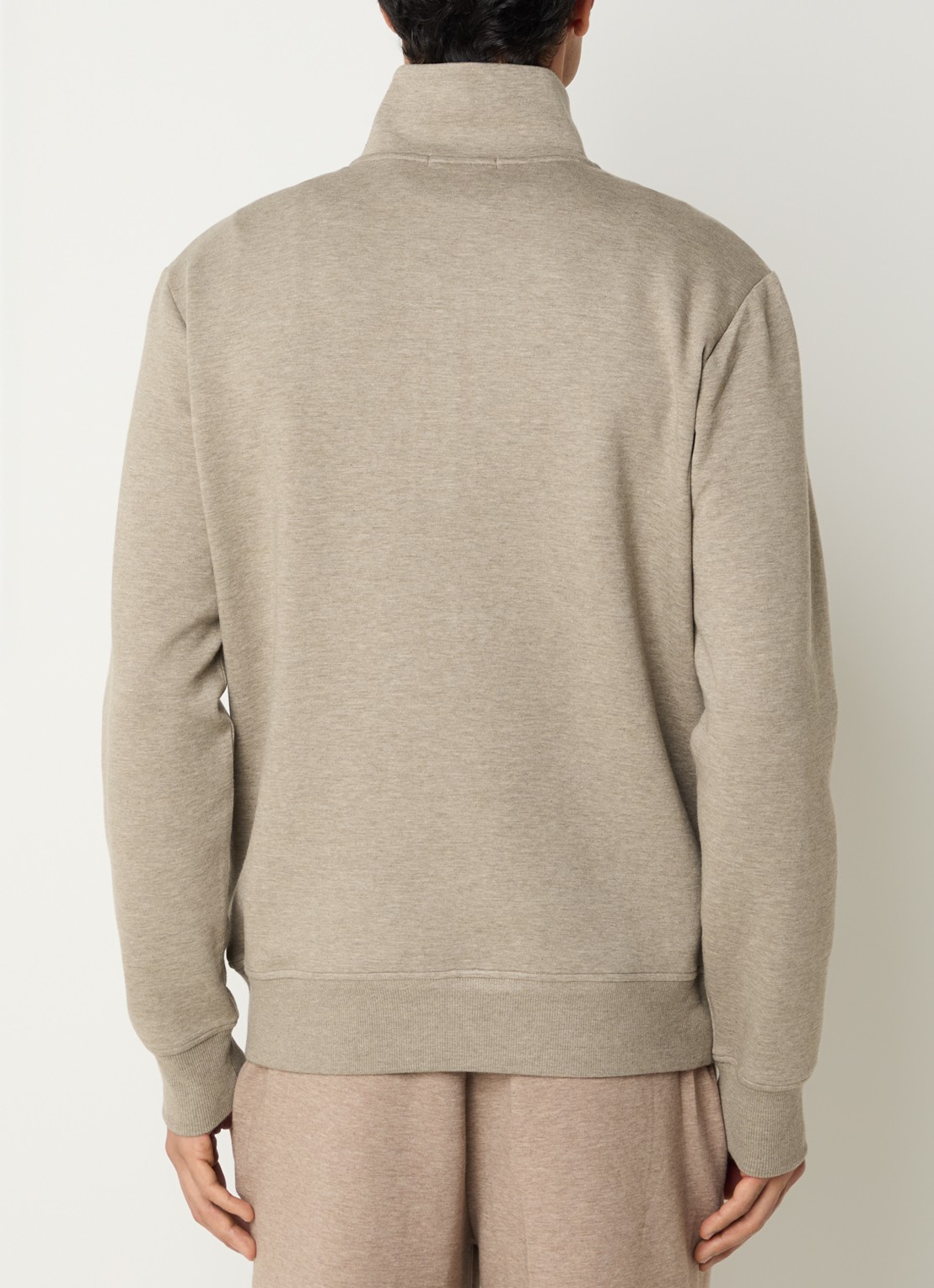 Boggi Milano Sweater met halve rits - achterkant 4 beige