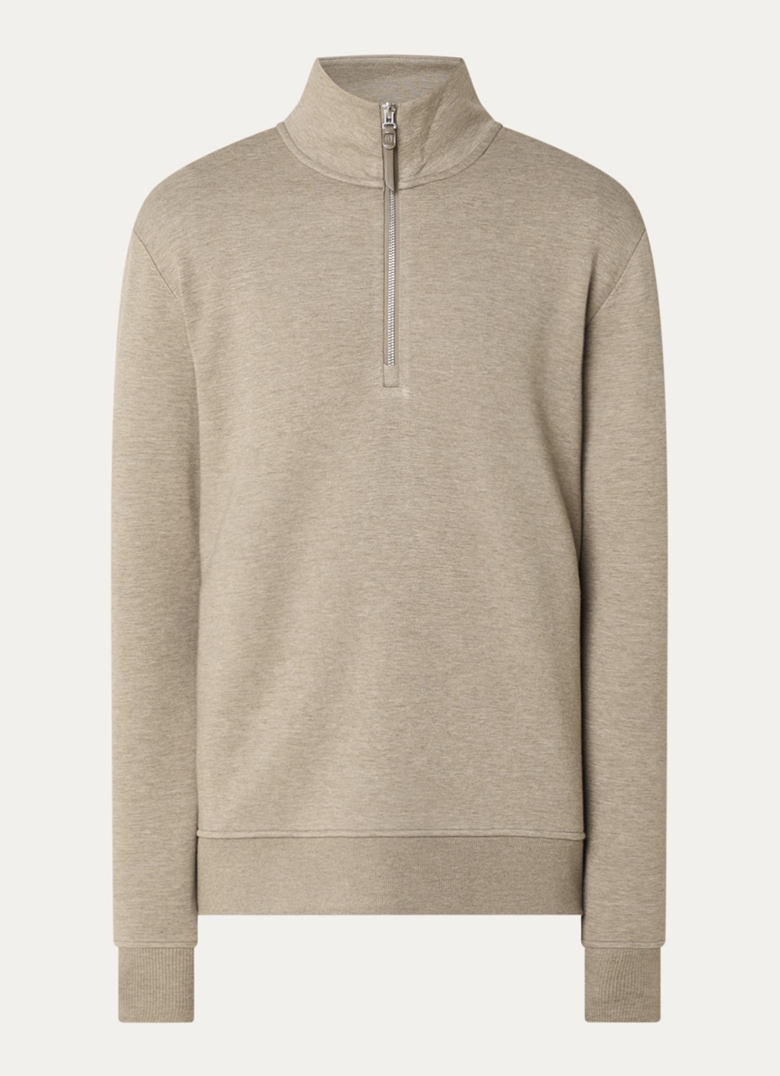 Boggi Milano Sweater met halve rits - voorkant 2 beige