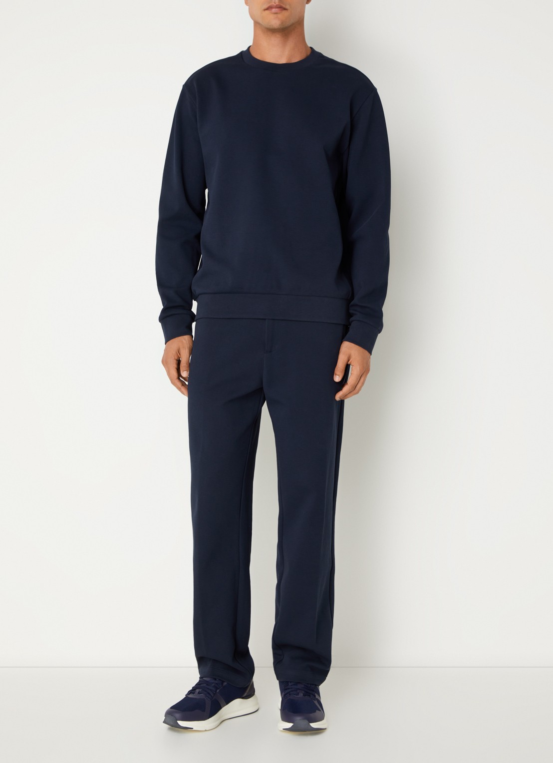 Boggi Milano Sweater met ronde hals - voorkant 3 donkerblauw