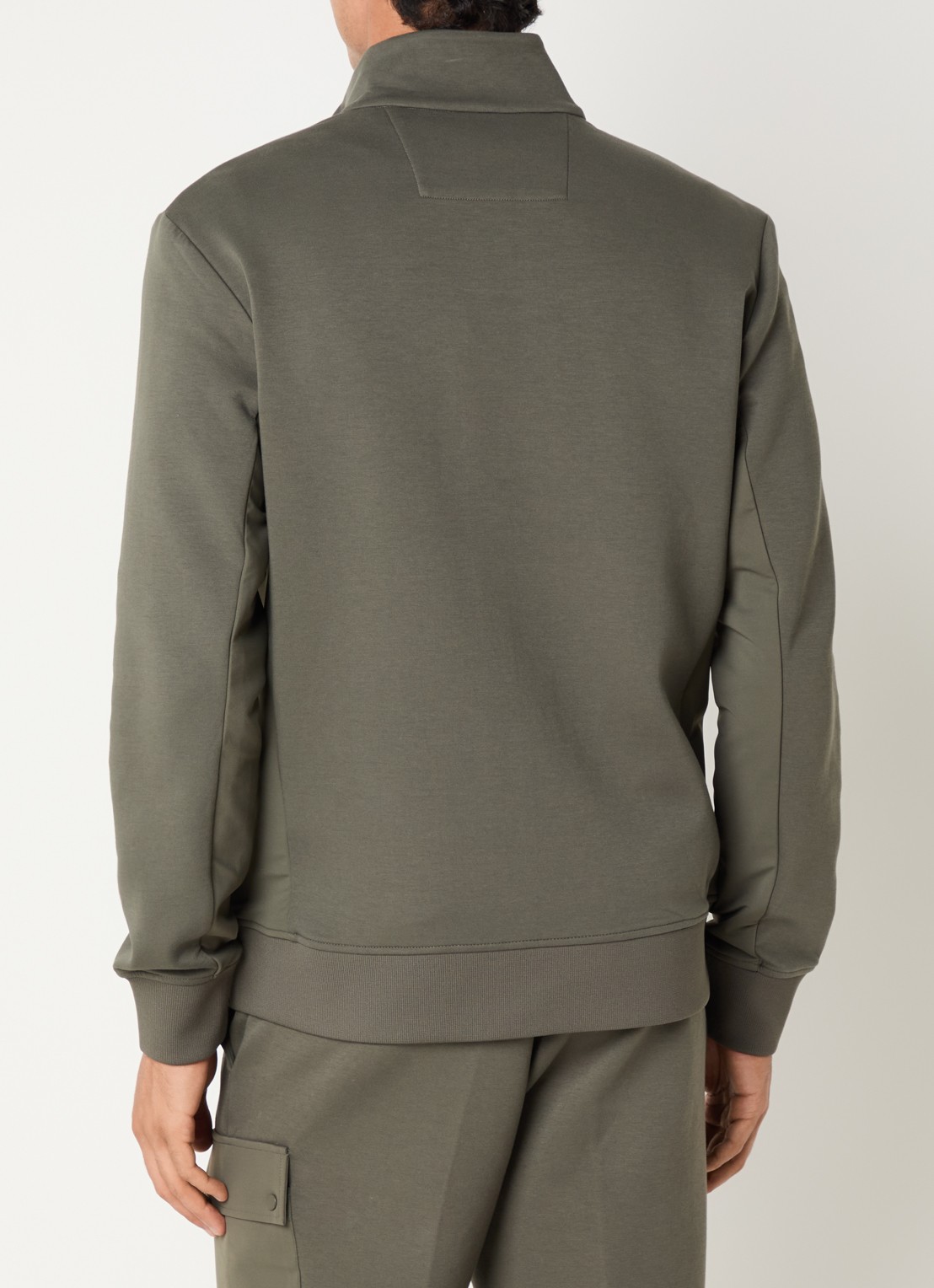 Boggi Milano Sweatvest met borstzak - achterkant 4 bronsgroen