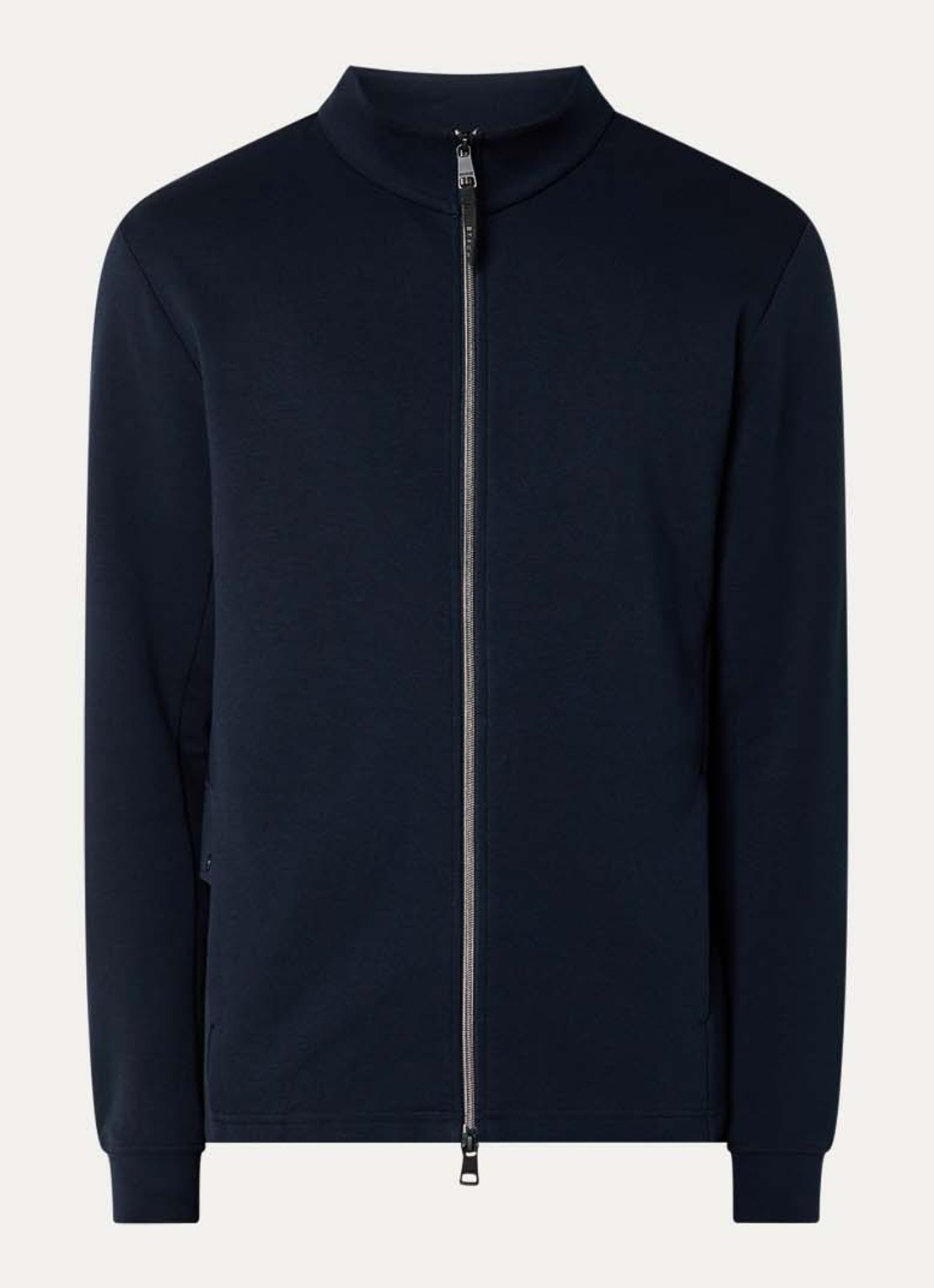Boggi Milano Sweatvest met ritszakken - voorkant donkerblauw