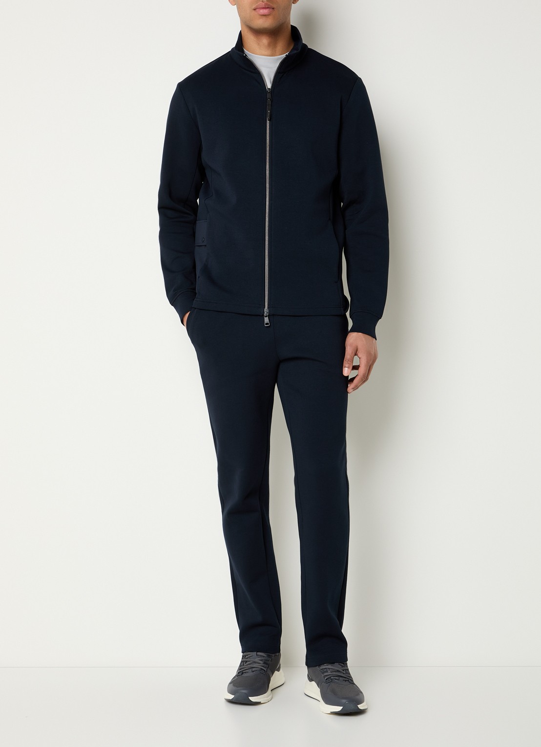 Boggi Milano Sweatvest met ritszakken - voorkant 2 donkerblauw