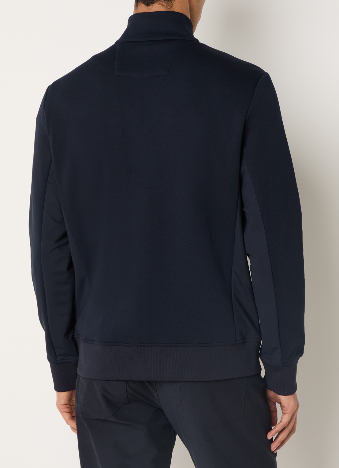 Boggi Milano Sweatvest met ritszakken - achterkant donkerblauw