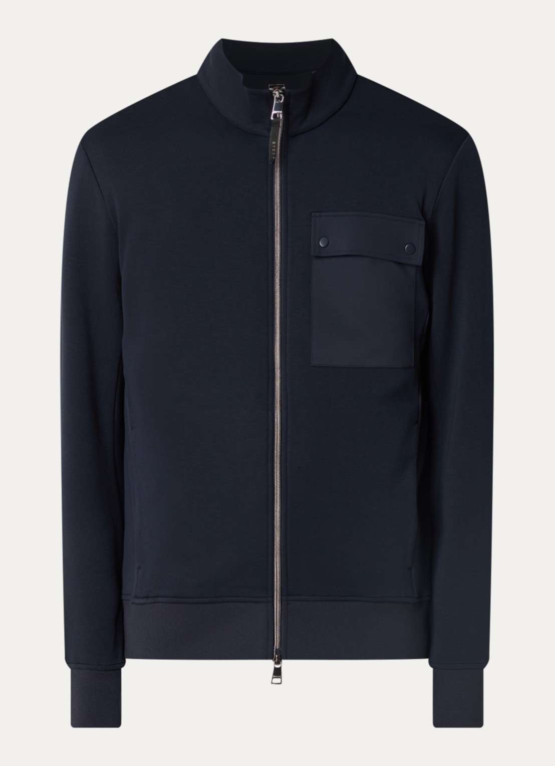 Boggi Milano Sweatvest met ritszakken - voorkant 2 donkerblauw