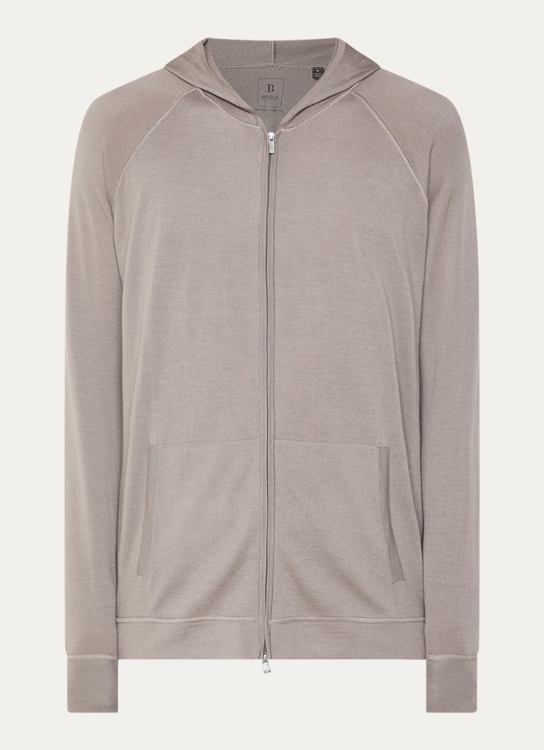 Boggi Milano Sweatvest met steekzakken - voorkant 3 donkerbeige