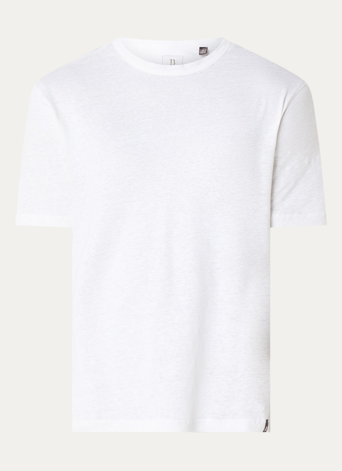 Boggi Milano T-shirt in linnenblend met ronde hals - voorkant 2 wit