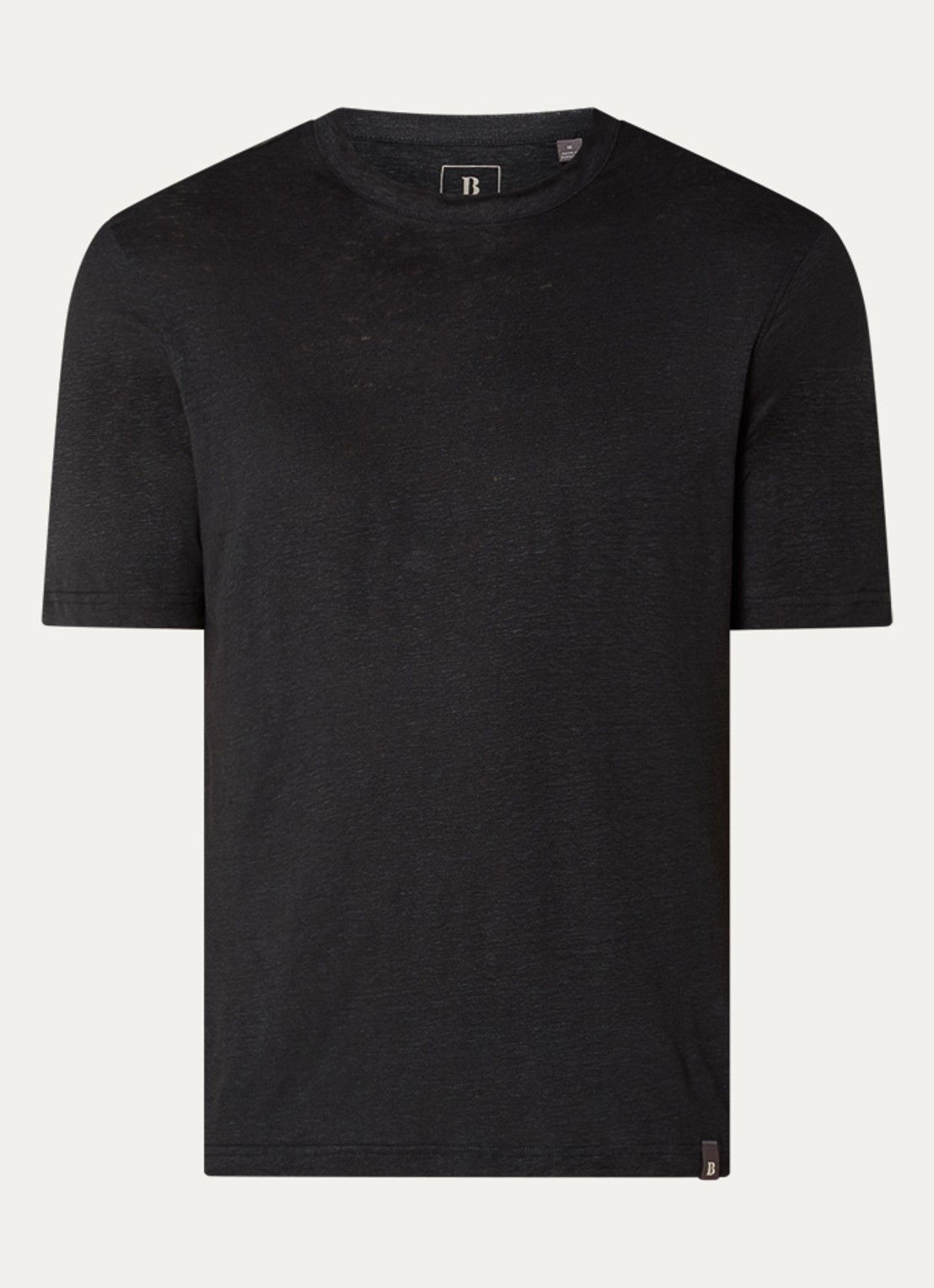 Boggi Milano T-shirt in linnenblend - voorkant 3 antraciet