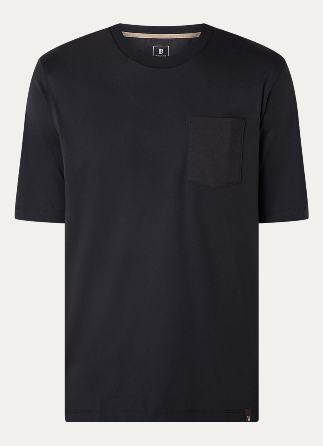 Boggi Milano T-shirt met borstzak - voorkant 3 antraciet