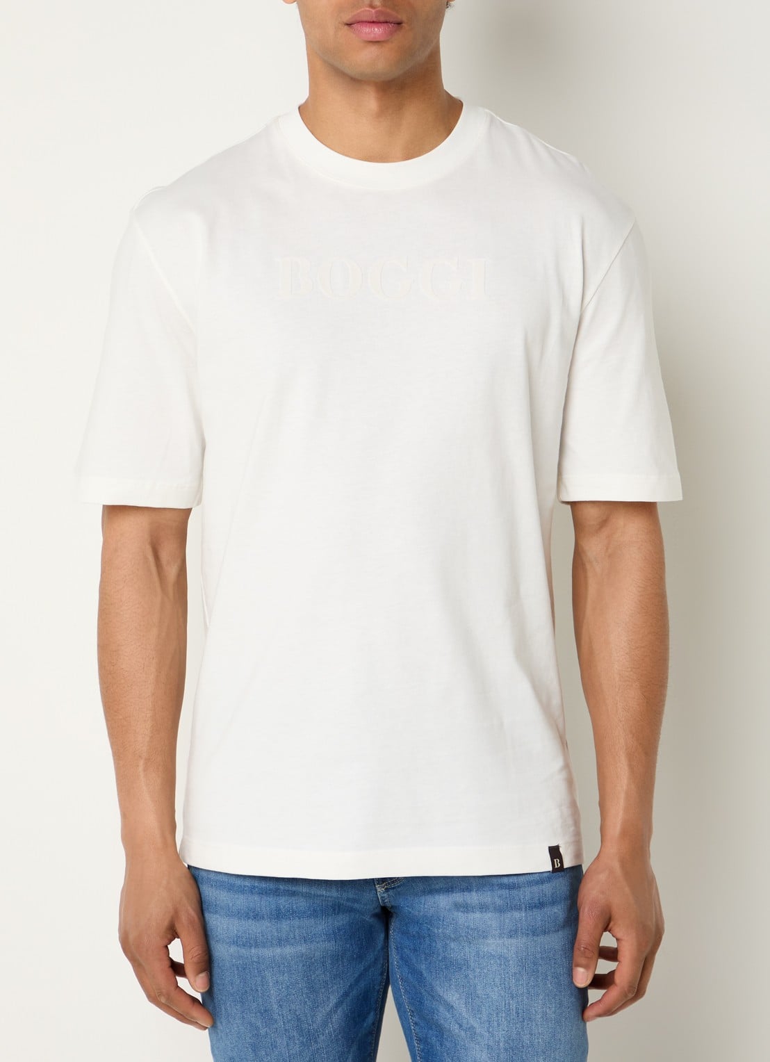 Boggi Milano T-shirt met logoprint - detail wit