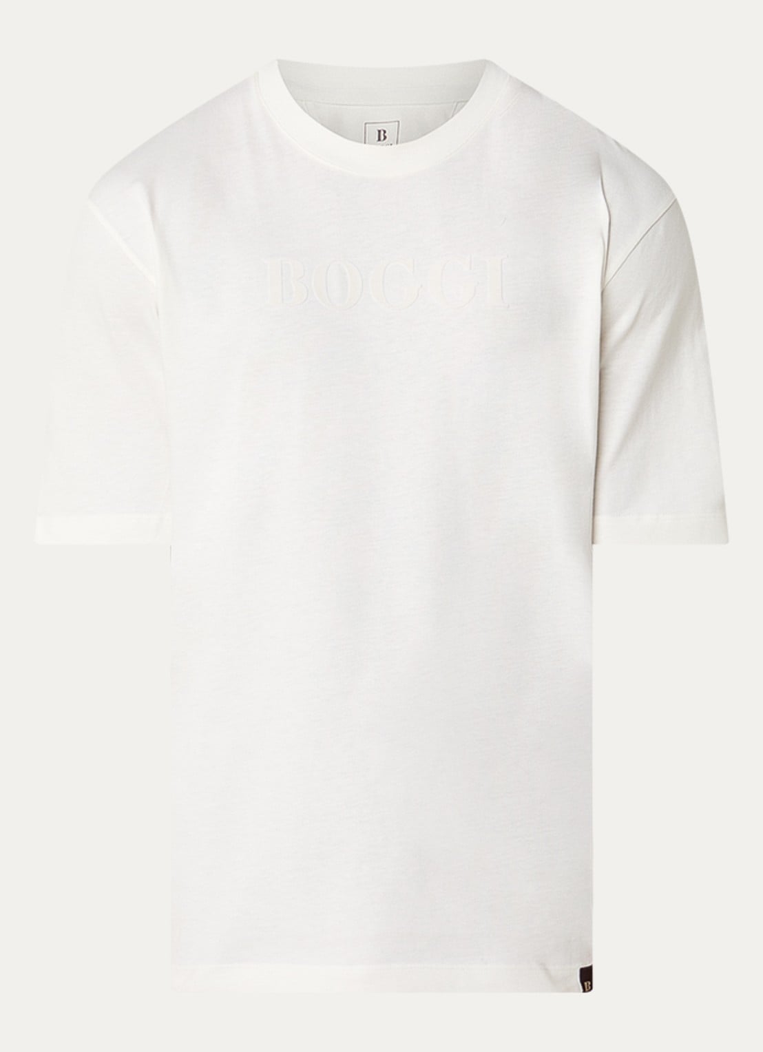 Boggi Milano T-shirt met logoprint - voorkant 2 wit