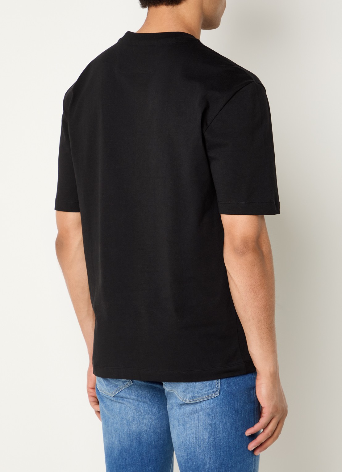 Boggi Milano T-shirt met logoprint - achterkant 3 zwart
